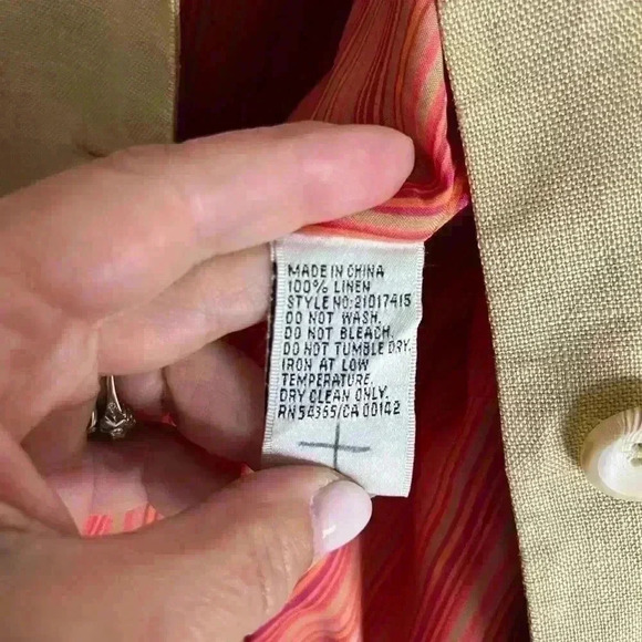 Bianca Nygard Petite  Linen Jacket with Striped Lining - Picture 7 of 8